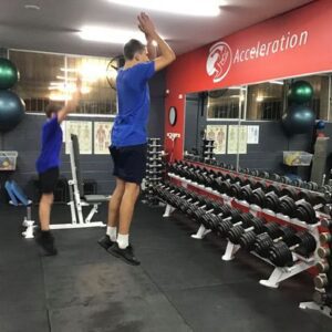 Athlete undergoing sports performance training at Acceleration Australia, showcasing agility and speed.